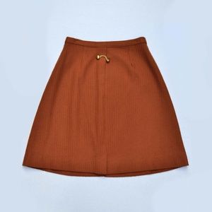 Burnt Orange Umber 70s Skirt